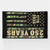 Amerika 250 Camouflage Patriottisch Jubileumdesign Spandoek (Horizontaal)