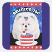 AMERIKA 250 - CREAM Chow Vierkante Sticker (Voorkant)