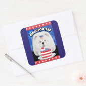 AMERIKA 250 - CREAM Chow Vierkante Sticker (Envelop)
