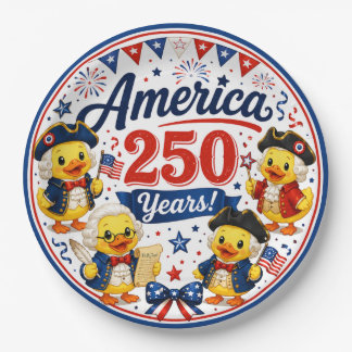Amerika 250 Duckies Feest Papieren Kommen Bordje