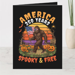 Amerika 250 Enge Halloween Bigfoot Kaart