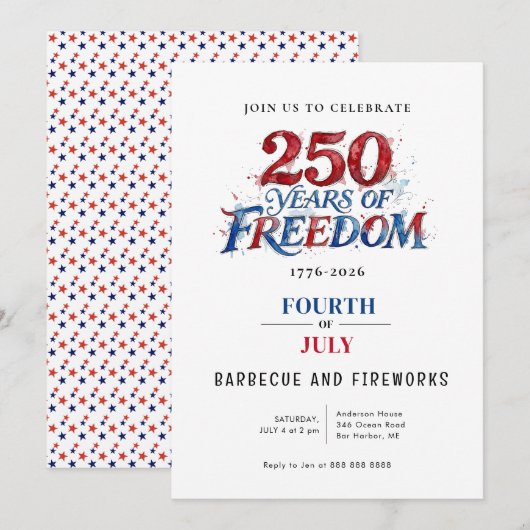 Amerika 250 Feestviering Kaart (Voorkant / Achterkant)