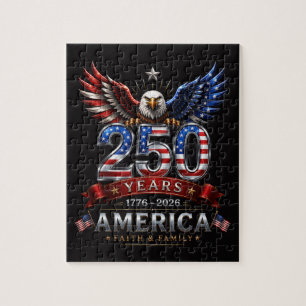 Amerika 250 Geloof Familie Patriottische Adelaar Legpuzzel
