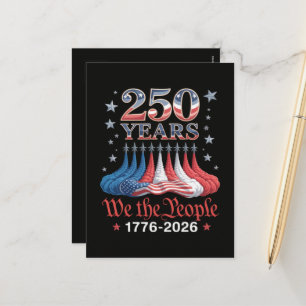 Amerika 250 Jaar 4 juli Feestdagenkaart