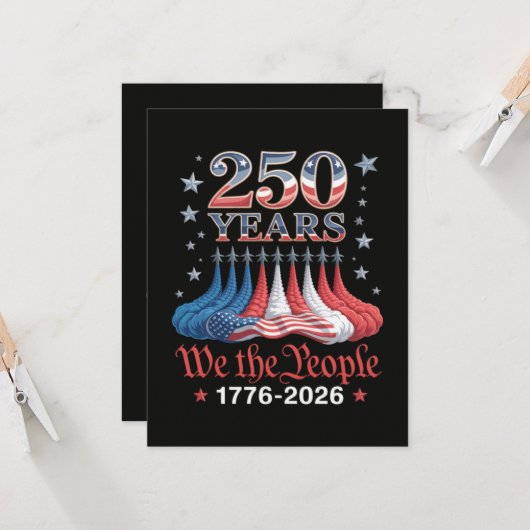 Amerika 250 Jaar 4 juli Kaart (Voorkant / Achterkant in situ)