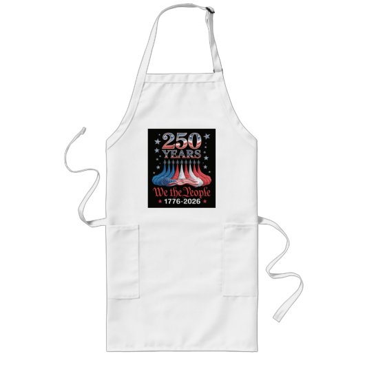 Amerika 250 Jaar 4 juli Lang Schort (Voorkant)