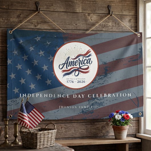Amerika 250 Jaar 4 juli Onafhankelijkheidsdag Spandoek