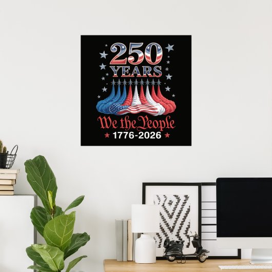 Amerika 250 Jaar 4 juli Poster (Thuiskantoor)