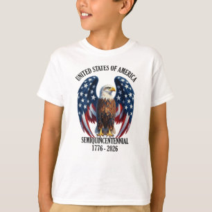 Amerika 250 Jaar Adelaar met Vlag Vleugels 1776-20 T-shirt