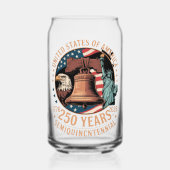 Amerika 250 Jaar Blikvorm Glas (Voorkant)