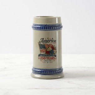 Amerika 250 Jaar Bloemenvlag Bierpul