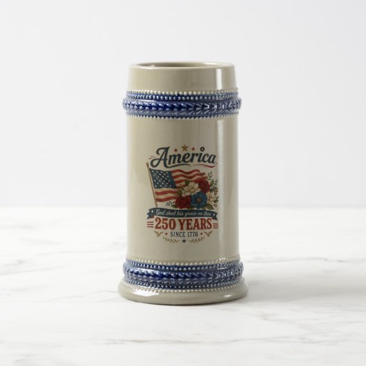 Amerika 250 Jaar Bloemenvlag Bierpul (Center)