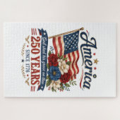 Amerika 250 Jaar Bloemenvlag Legpuzzel (Horizontaal)
