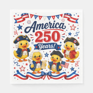 Amerika 250 Jaar Eendje Patriottisch Feest  Servet
