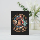 Amerika 250 Jaar Feestdagenkaart (Staand voorkant)