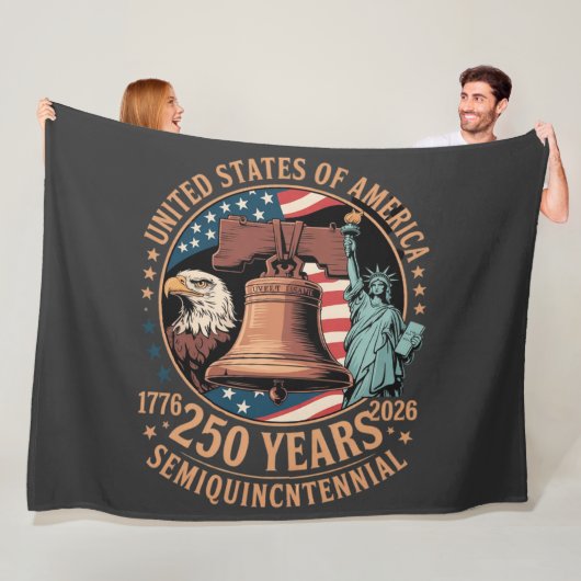 Amerika 250 Jaar Fleece Deken (In situ)
