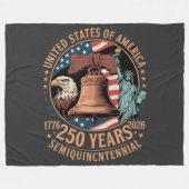 Amerika 250 Jaar Fleece Deken (Voorkant (Horizontaal))