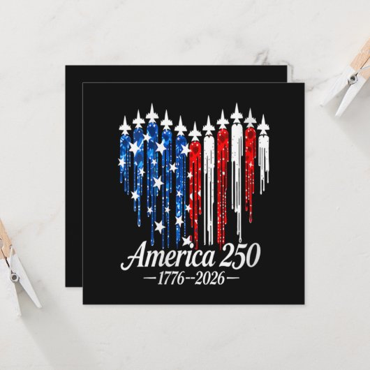 Amerika 250 jaar hartenvlag (Voorkant / Achterkant in situ)