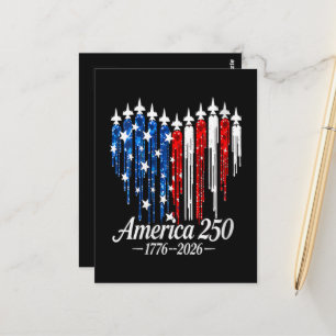 Amerika 250 jaar hartenvlag briefkaart