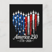 Amerika 250 jaar hartenvlag briefkaart (Voorkant)