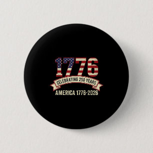 Amerika 250 jaar jubileum 1776-2026 patriottisch ronde button 5,7 cm