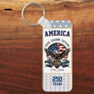 Amerika 250 Jaar Jubileum Patriottisch Sleutelhanger