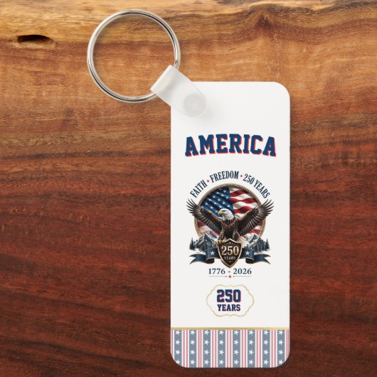 Amerika 250 Jaar Jubileum Patriottisch Sleutelhanger (Voorkant)