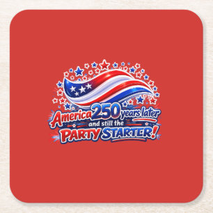 Amerika 250 Jaar Later Nog Steeds de Feeststarter Kartonnen Onderzetters