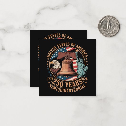 Amerika 250 Jaar Notitiekaartje (Voorkant / Achterkant in situ)