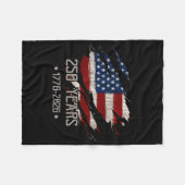 Amerika 250 Jaar Onafhankelijkheid 1776 2026 Fleece Deken (Voorkant (Horizontaal))
