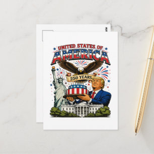 Amerika 250 Jaar Patriottische Adelaar Viering Briefkaart