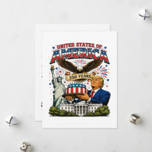 Amerika 250 Jaar Patriottische Adelaar Viering Feestdagenkaart