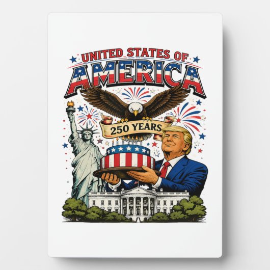 Amerika 250 Jaar Patriottische Adelaar Viering Fotoplaat (voorkant)