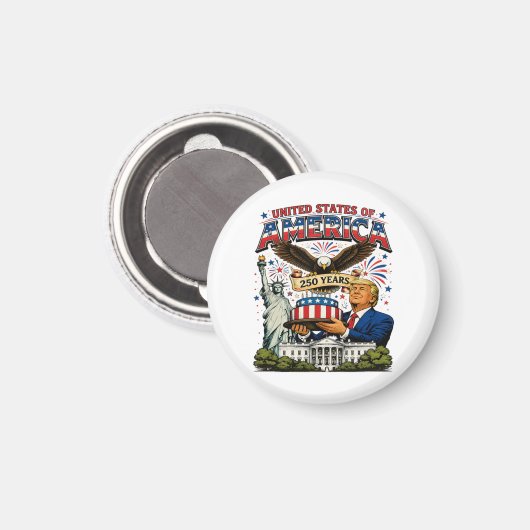 Amerika 250 Jaar Patriottische Adelaar Viering Magneet (Voorkant / Achterkant)
