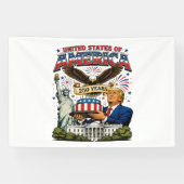 Amerika 250 Jaar Patriottische Adelaar Viering Spandoek (Horizontaal)