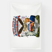 Amerika 250 Jaar Patriottische Adelaar Viering Spandoek (Verticaal)