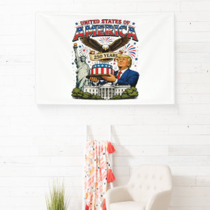 Amerika 250 Jaar Patriottische Adelaar Viering Spandoek