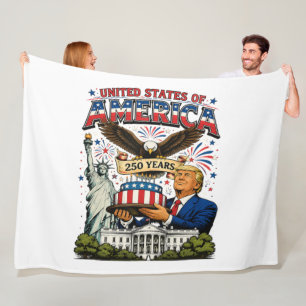 Amerika 250 jaar patriottische adelaarsviering fleece deken