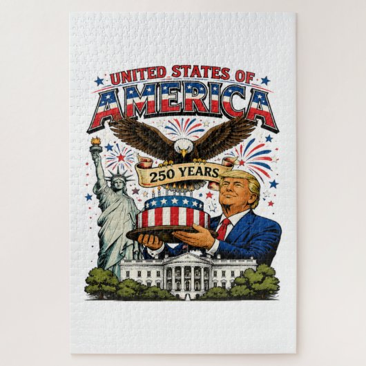 Amerika 250 jaar patriottische adelaarsviering legpuzzel (Verticaal)
