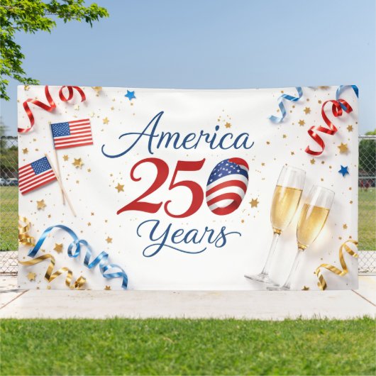 Amerika 250 Jaar Patriottische Viering Spandoek (Buitenkant)