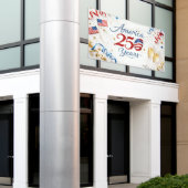 Amerika 250 Jaar Patriottische Viering Spandoek (Buitenkant Gebouw)