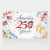 Amerika 250 Jaar Patriottische Viering Spandoek (Horizontaal)