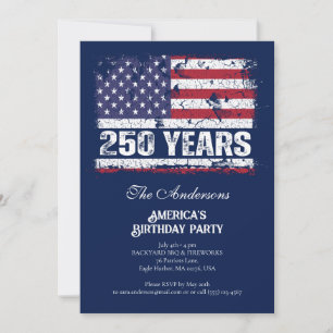 Amerika 250 Jaar Retro Vlag 250e Verjaardag Kaart