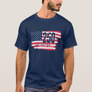 Amerika 250 Jaar Retro Vlag 250ste Verjaardag T-shirt