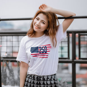 Amerika 250 Jaar Retro Vlag 250ste Verjaardag T-shirt