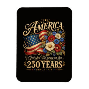 Amerika 250 jaar sinds 1776 bloemrijk patriottisch magneet