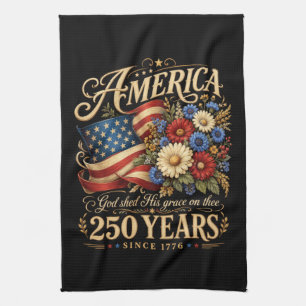 Amerika 250 jaar sinds 1776 bloemrijk patriottisch theedoek