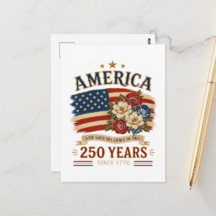 Amerika 250 jaar sinds 1776 patriottische bloemenv briefkaart