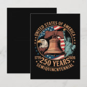 Amerika 250 Jaar Uitnodiging Briefkaart (Voorkant / Achterkant)