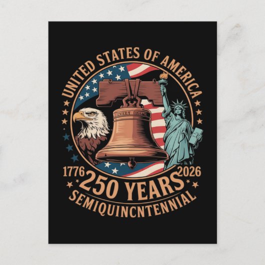 Amerika 250 Jaar Uitnodiging Briefkaart (Voorkant)